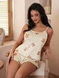 Arias Closet Ayıcık Desenli Askılı Şortlu Pijama Takımı