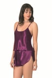 Arias Closet Mor Saten Babydoll Şort Takımı