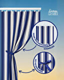 Balkon Perdesi Branda Kumaşı-Yağmur Geçirmez-Kalın-Bağcıklı-Düğmeli (Mavi/Beyaz)