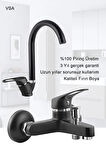 Siyah Robot Yağmurlama Duş Seti Mix Siyah Banyo Lavabo Bataryası Seti
