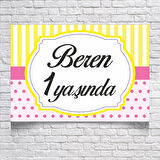 Çizgili Puantiyeli Doğum Günü Afişi 50X70 cm