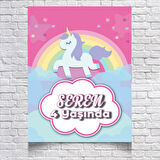 UNICORN TEMALI DOĞUM GÜNÜ AFİŞİ 100x150 cm