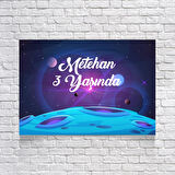 Uzay Temalı Doğum Günü Afişi 100X150 cm