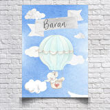 Uçan Balon ve Fil Temalı Doğum Günü Afişi 35X50 cm