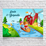 Çiftlik ve Dere Temalı Doğum Günü Afişi 70X100 cm