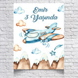 Uçak Temalı Doğum Günü Afişi 50X70 cm