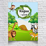 Safari Temalı Doğum Günü Afişi 50 x 70