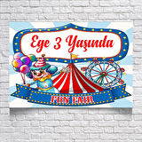 Sirk Temalı Doğum Günü Afişi 100X150 cm