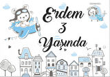 Uçan Ayıcık Temalı Doğum Günü Afişi 50 x 70