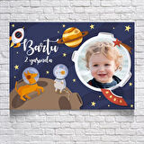 Uzay Temalı Doğum Günü Afişi Resimli 35x50 Cm