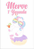 Unicorn Temalı Doğum Günü Afişi 70X100 cm