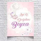Pembe Balon Temalı Doğum Günü Afişi 70x100 Cm