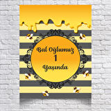 Bal Temalı Doğum Günü Afişi 35x50 Cm