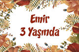 Sarı Yapraklar ve Kuşlar Temalı Doğum Günü Afişi 35X50 cm