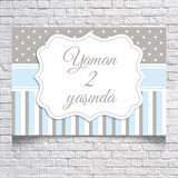 Mavi Çizgili Doğum Günü Afişi 70X100 cm