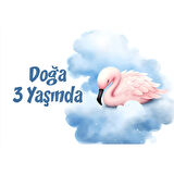 Pembe Sevimli Kuğu Temalı Doğum Günü Afişi 70X100 cm