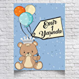 Balon ve Ayıcıklı Doğm Günü Afişi 70X100 cm