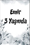 Gri Çiçekler Doğun Günü Afişi 35X50 cm