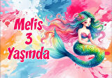 Renkli Deniz Kızı Doğum Günü Afişi 35X50 cm