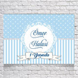 Mavi Çizgili Doğum Günü Afişi 50X70 cm