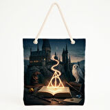 Hogwarts Büyü Kitabı Temalı Gece Plaj Çantası