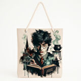 İksir Kitabı ve Hogwarts Temalı Plaj Çantası