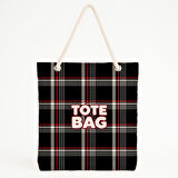 Kırmızı Ekose Desenli TOTE BAG Plaj Çantası