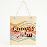 Choose Calm Renkli Plaj Çantası