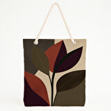 Modern Yaprak Kontrastlı Plaj Çantası