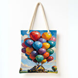 Balonlu Fantastik Ev Omuz Çantası