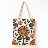 Ayçiçeği Işığında Çiçekli Omuz Çantası