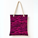 Pembe Zebra Deseni Omuz Çantası