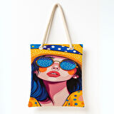 Puantiyeli Moda Portresi Omuz Çantası