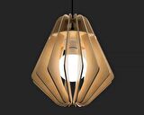 Beyrut Modern Tasarım Doğal Ahşap Mdf 3d Lazer Kesim Rustik Salon Avize
