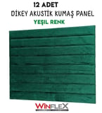WİNFLEX Dikey Akustik Kumaş Panel (10x210 cm - 12'li Set)  YEŞİL