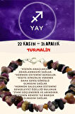 Sertifikalı Burç Taşı Yay Burcu Turmalin Taşı Bileklik