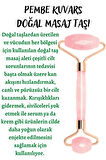 Doğal Çift Taraflı Pembe Kuvars Taşı Masaj Aleti Doğal Taş