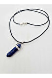 Lapis Lazuli Doğal Taş Pandül Kolye Zincir Ve Ip Dahil
