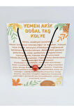 Hakiki Yemen Akik Doğal Taş Kolye A Kalite