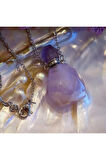 Sertifikalı Ametist Doğal Taş Parfüm Şişe Tasarımlı Kolye Aaa Kalite