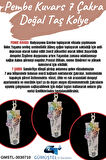 Pembe Kuvars & 7 Çakra Doğal Taş Kolye