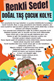 Renkli Sedef Doğal Taş Çocuk Kolyesi Asansörlü Kilit Sistemi