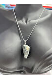 Orijinal İşlenmemiş Doğal Taş Moss Agate Kolye