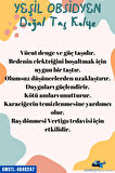 Orijinal İşlenmemiş Doğal Taş Yeşil Obsidyen Kolye Sürpriz