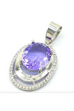 Sertifikalı Tanzanite Doğal Taş Kolye Özel Tasarım 925 Silver Zincir