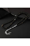 Sertifikalı Gold Obsiyen Doğal Taş Tesbih 99luk 6mm