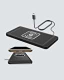 Manyetik Kablosuz Şarj Pedi 15W Hızlı Şarj Kaymaz Silikon Qi Destekli