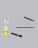 Elektrik Test Kalemi Neon Işıklı Nikel Kaplama 110-220V Dirençli