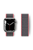 Apple Watch 38mm Hasırlı Cırtcırtlı Kordon - Pembe-(5796)