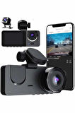 3 Kameralı 2 İnç 1080P Araç İçi Kamera Sürüş Kamerası CarPlay